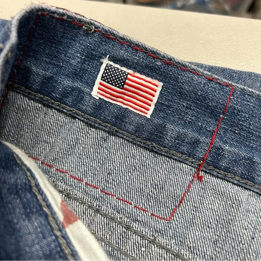 True Religion Jeans Joey Super Denim Blue Pants Womens Size 40 CA 30427
